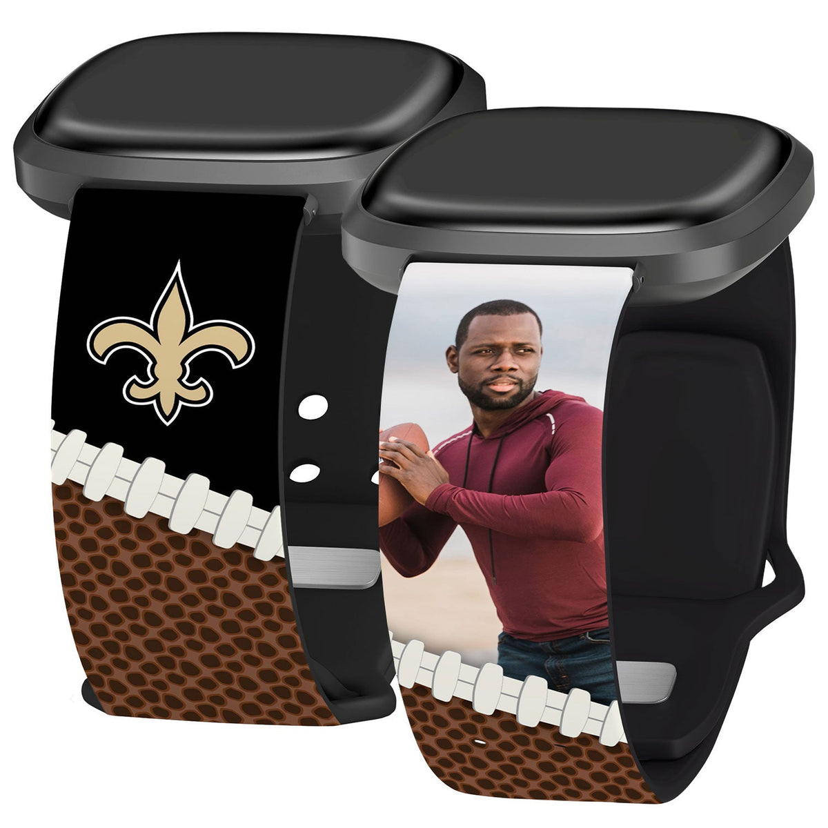 New Orleans Saints Custom Photo HD Fitbit Versa 3 &amp; Sense 1 Watch Band