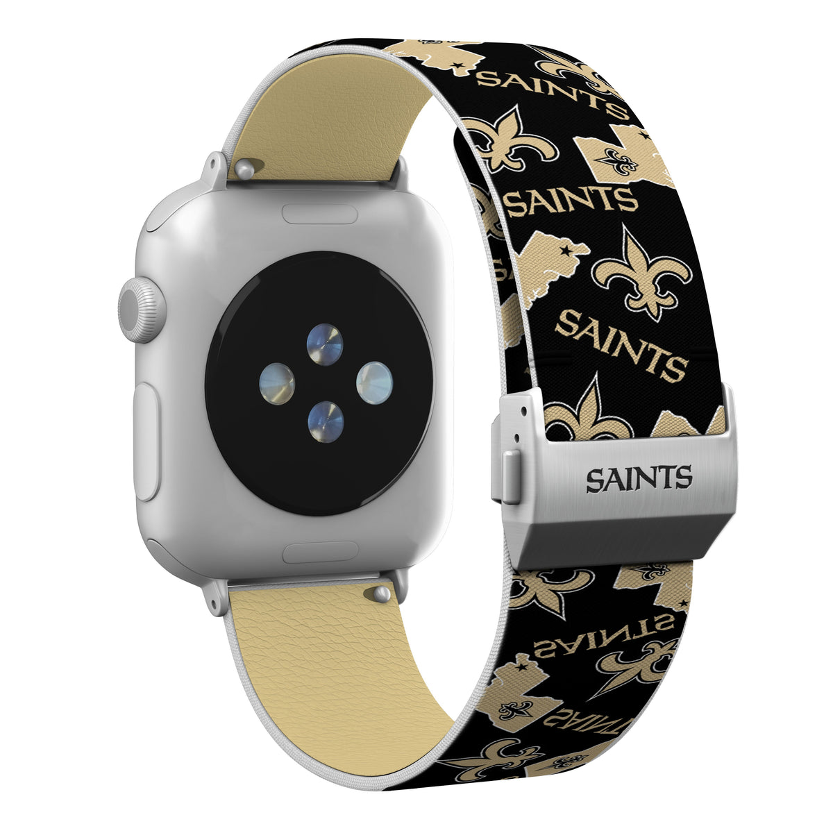 New Orleans Saints Full Print Watch Band With Engraved Buckle - AffinityBands