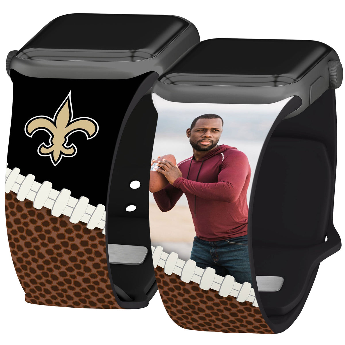 New Orleans Saints Custom Photo HD Apple Watch Band
