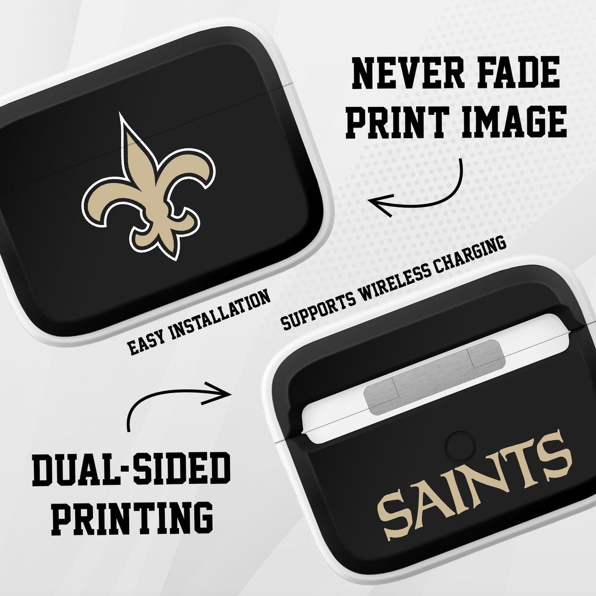 New Orleans Saints HDX Apple AirPods Pro 1 &amp; 2 Case Cover