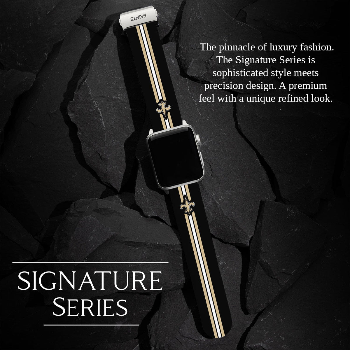 Game Time New Orleans Saints Signature Series Apple Watch Band With Engraved Buckle