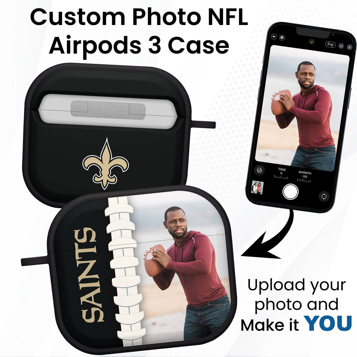 New Orleans Saints Custom Photo HDX Apple AirPods Gen 3 Case Cover
