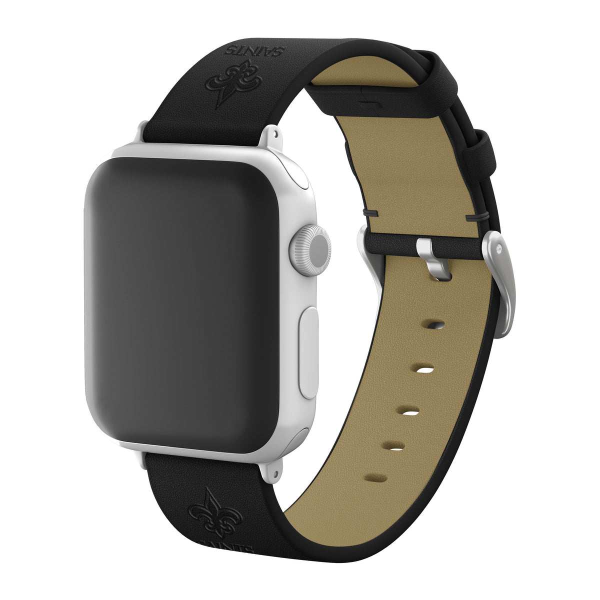 Game Time New Orleans Saints Apple Leather Watch Band - USA Sewn