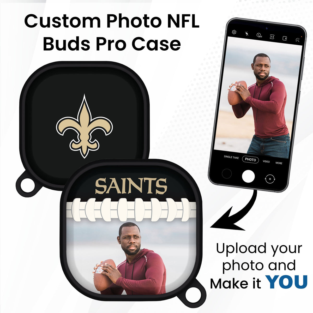 New Orleans Saints Custom Photo HDX Samsung Galaxy Buds Pro &amp; Buds Live Case Cover
