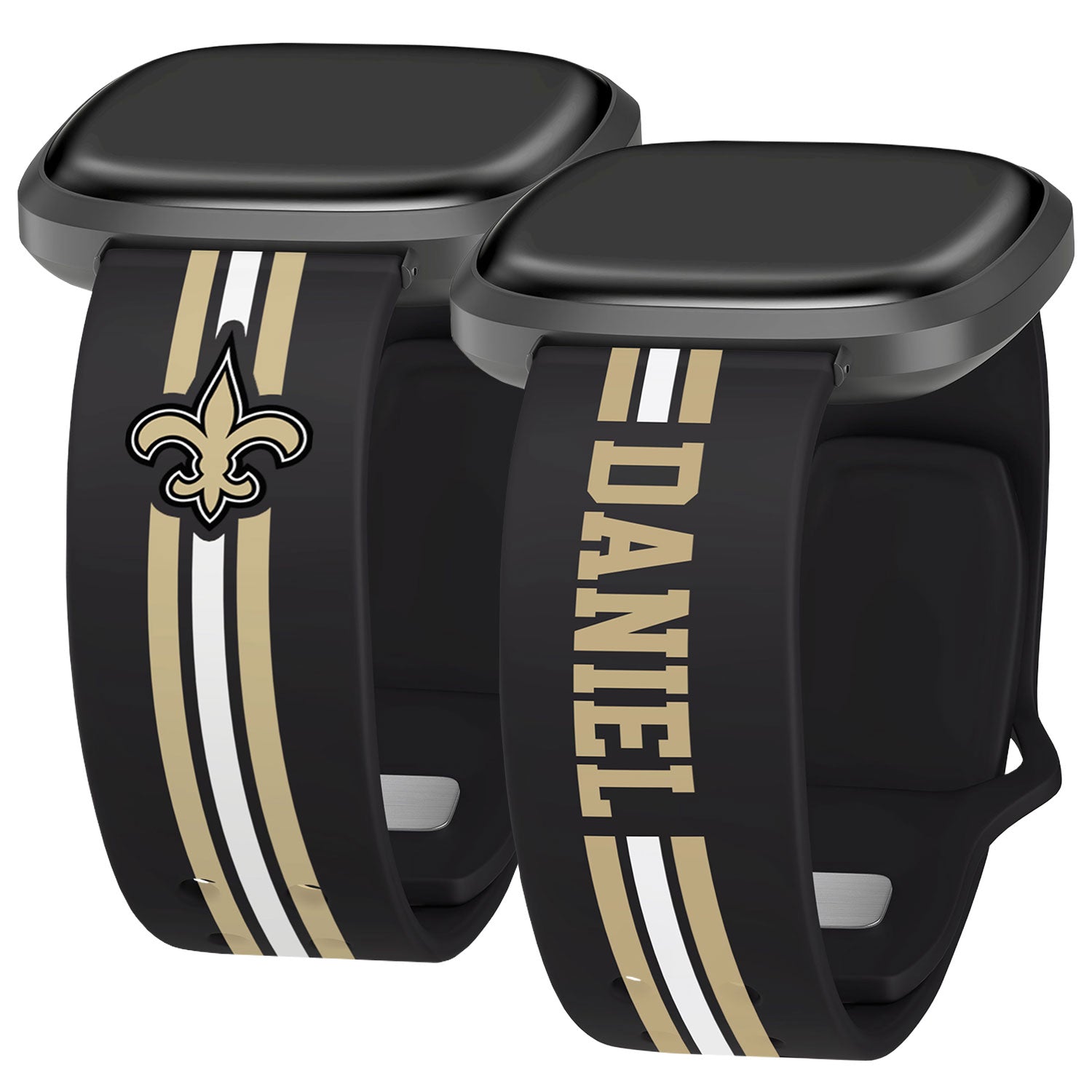 New Orleans Saints Custom Name HD Fitbit Versa 3 and Sense 1 Watch Band