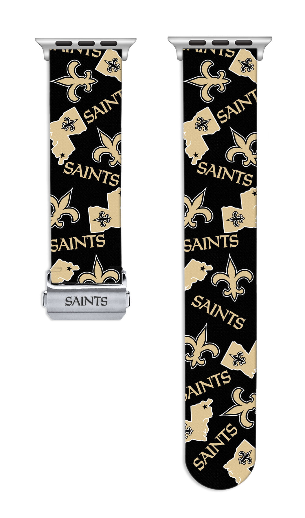 New Orleans Saints Full Print Watch Band With Engraved Buckle - AffinityBands
