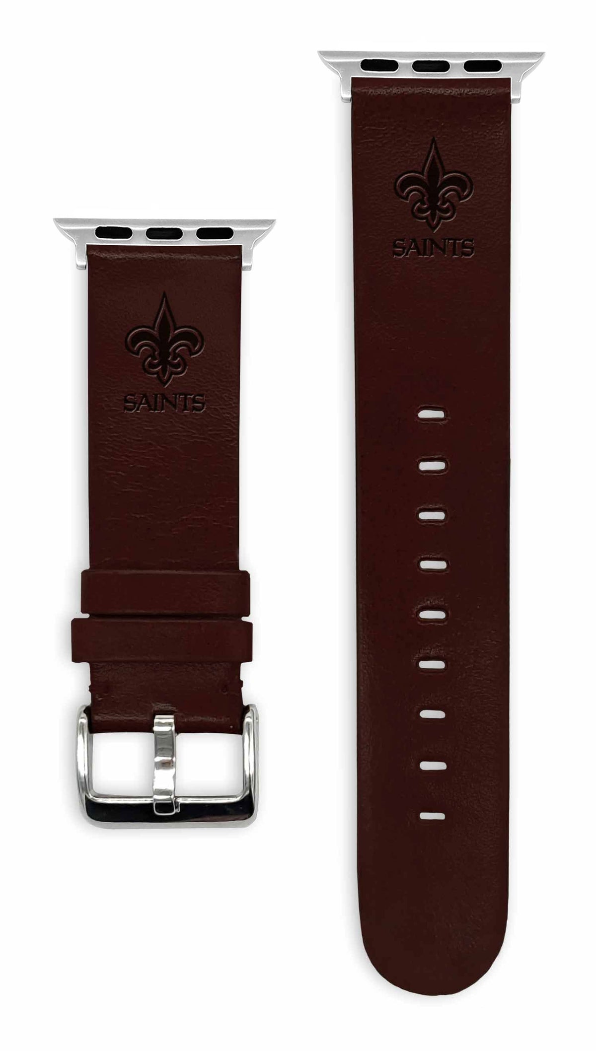 Game Time New Orleans Saints Apple Leather Watch Band - USA Sewn