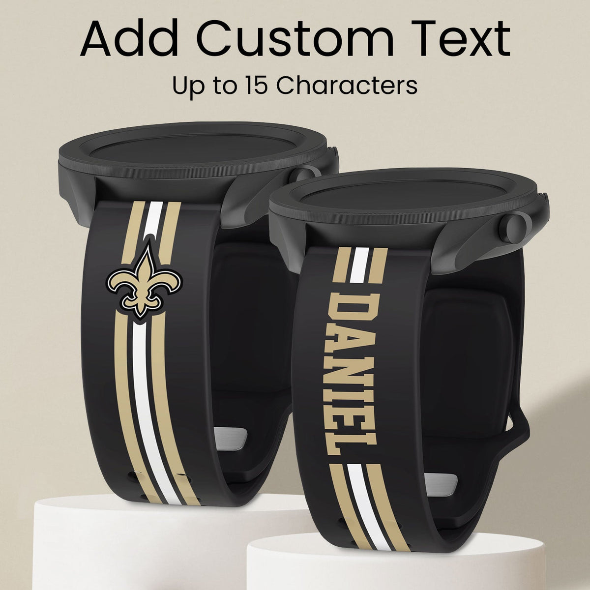 New Orleans Saints Custom Name HD Watch Band