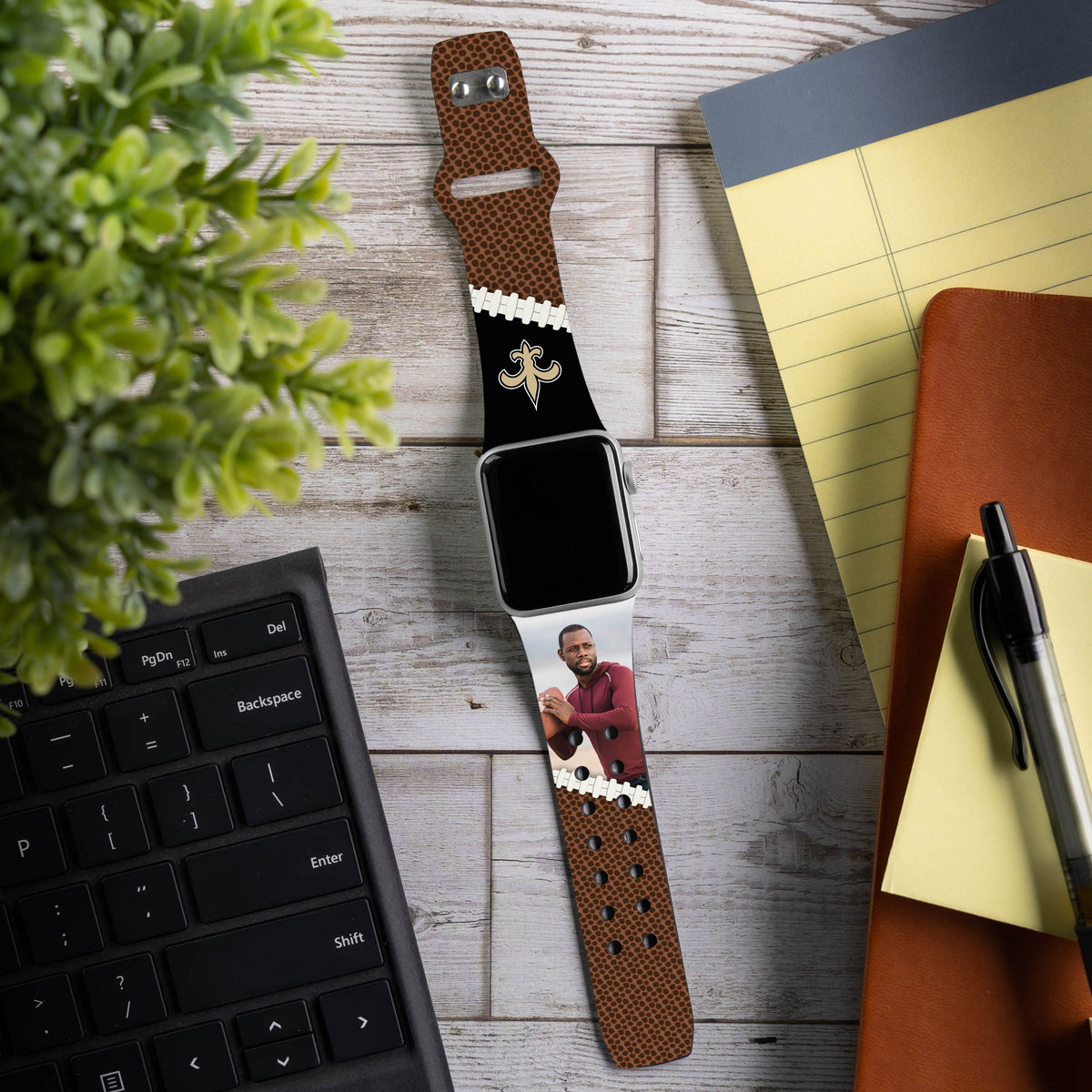 New Orleans Saints Custom Photo HD Apple Watch Band