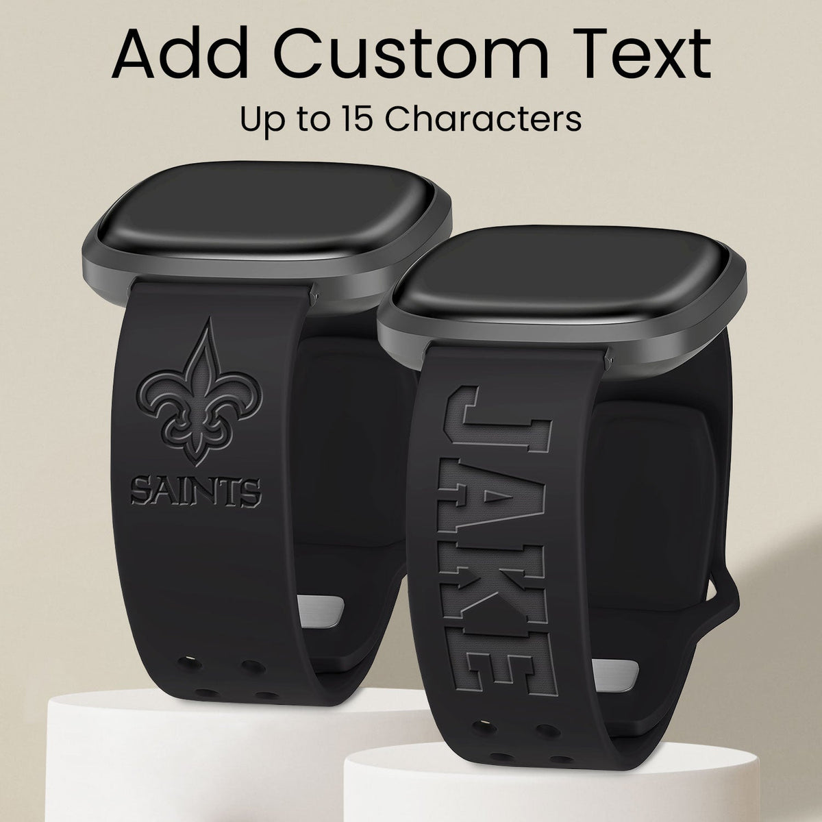 New Orleans Saints Custom Engraved Fitbit Versa 3 and Sense 1 Watch Band