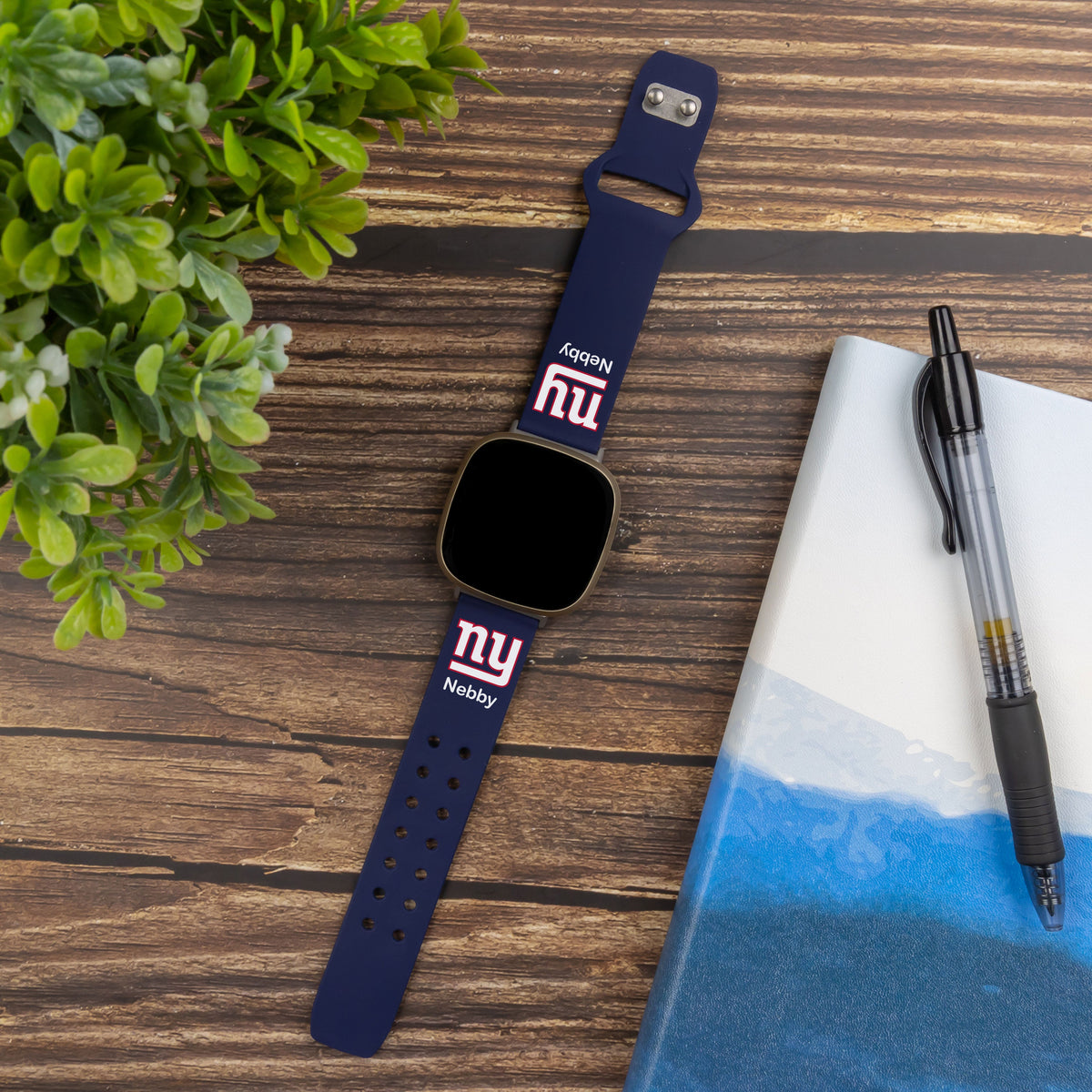 GAME TIME New York Giants Custom Name HD Fitbit Versa 3 &amp; Sense 1 Watch Band