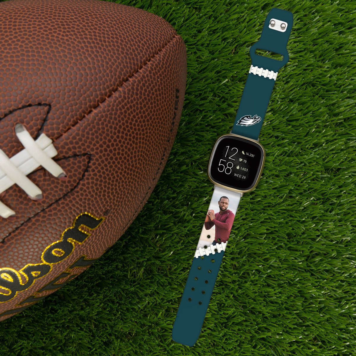Philadelphia Eagles Custom Photo HD Fitbit Versa 3 &amp; Sense 1 Watch Band