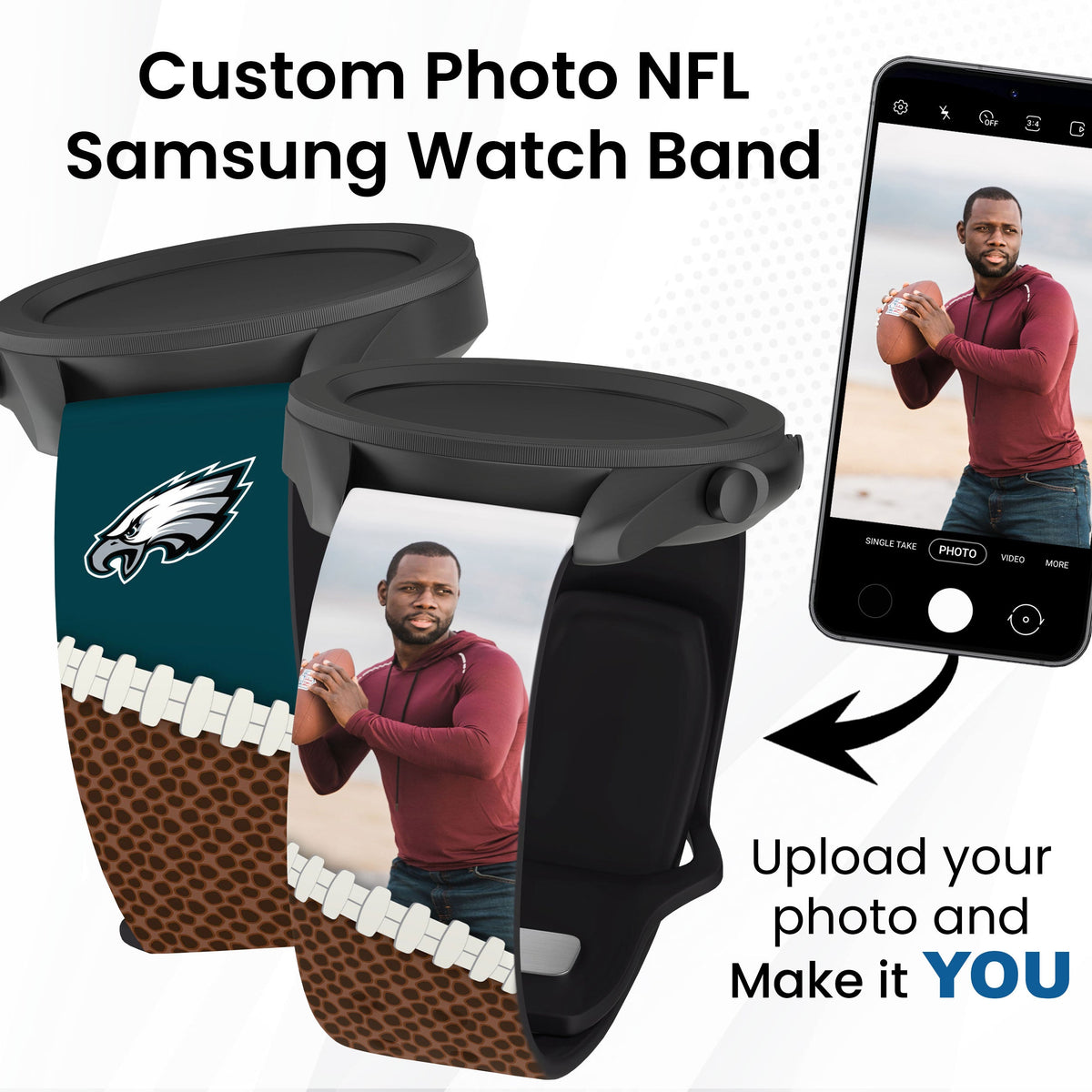 Philadelphia Eagles Custom Photo HD Samsung Galaxy Watch Band