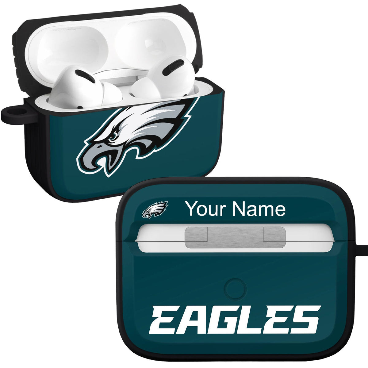 Philadelphia Eagles HDX Custom Name Apple AirPods Pro 1 &amp; 2 Case Cover (Classic)