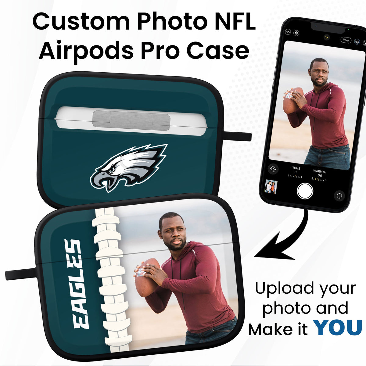 Philadelphia Eagles Custom Photo HDX Apple AirPods Pro 1 &amp; 2 Case Cover