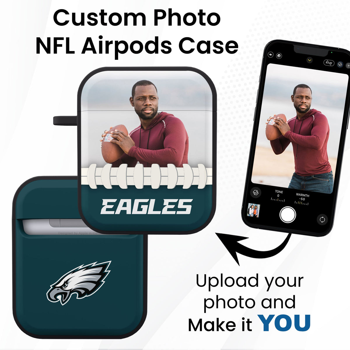 Philadelphia Eagles Custom Photo HDX Apple AirPods Gen 1 &amp; 2 Case Cover