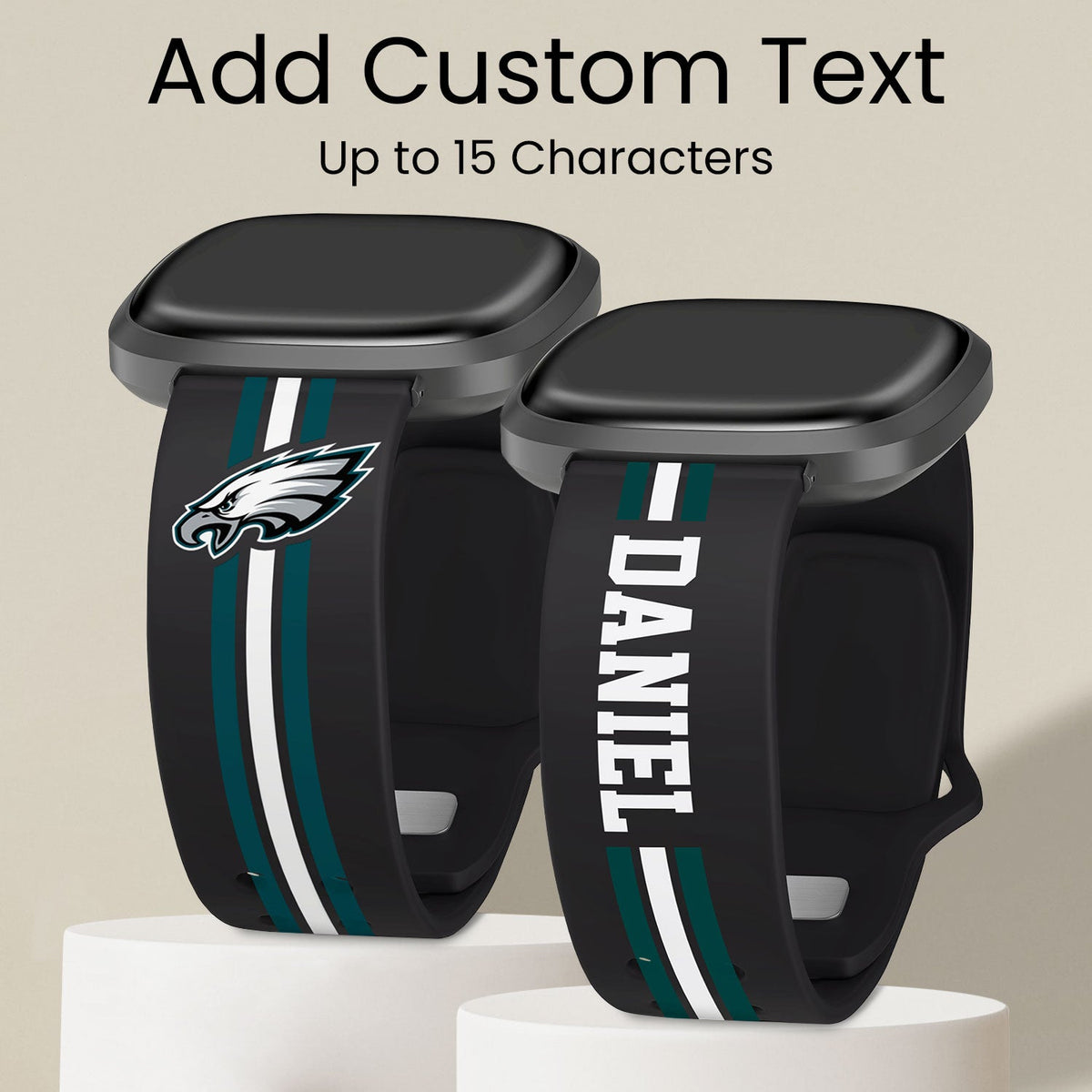 Philadelphia Eagles Custom Name HD Fitbit Versa 3 and Sense 1 Watch Band