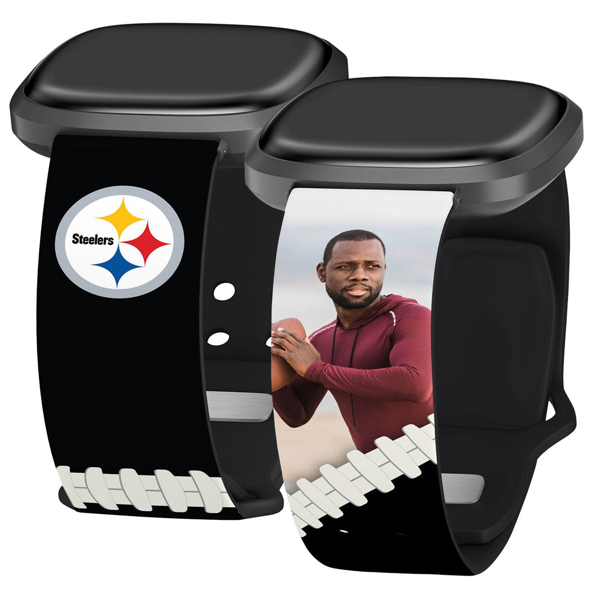 Pittsburgh Steelers Custom Photo HD Fitbit Versa 3 &amp; Sense Watch Band