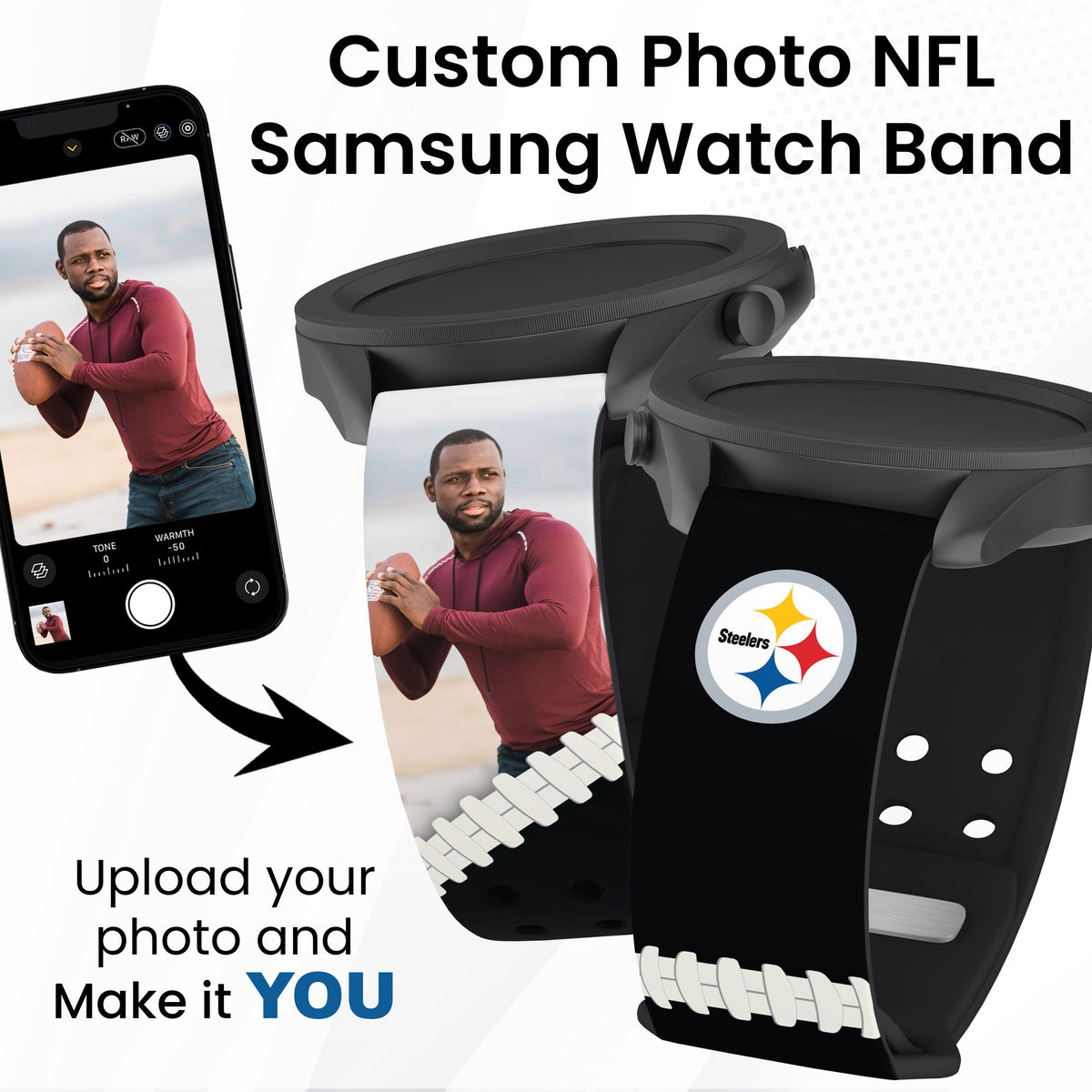 Pittsburgh Steelers Custom Photo HD Samsung Galaxy Watch Band