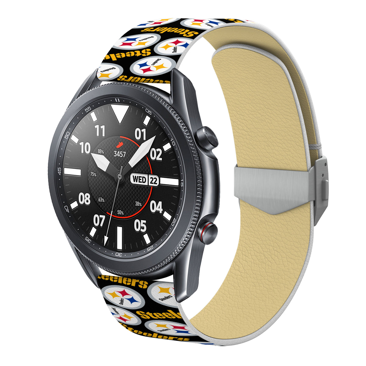 Pittsburgh Steelers Full Print Quick Change Watch Band With Engraved Buckle - AffinityBands