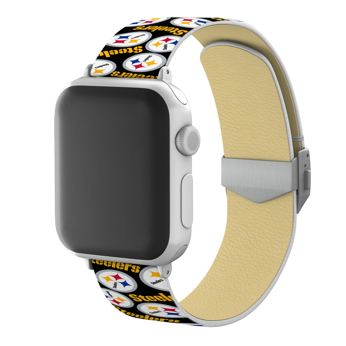 Pittsburgh Steelers Full Print Watch Band With Engraved Buckle - AffinityBands