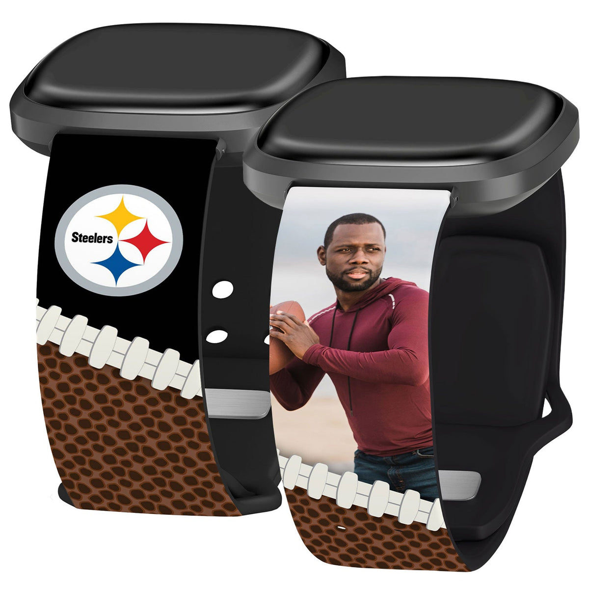 Pittsburgh Steelers Custom Photo HD Fitbit Versa 3 &amp; Sense Watch Band