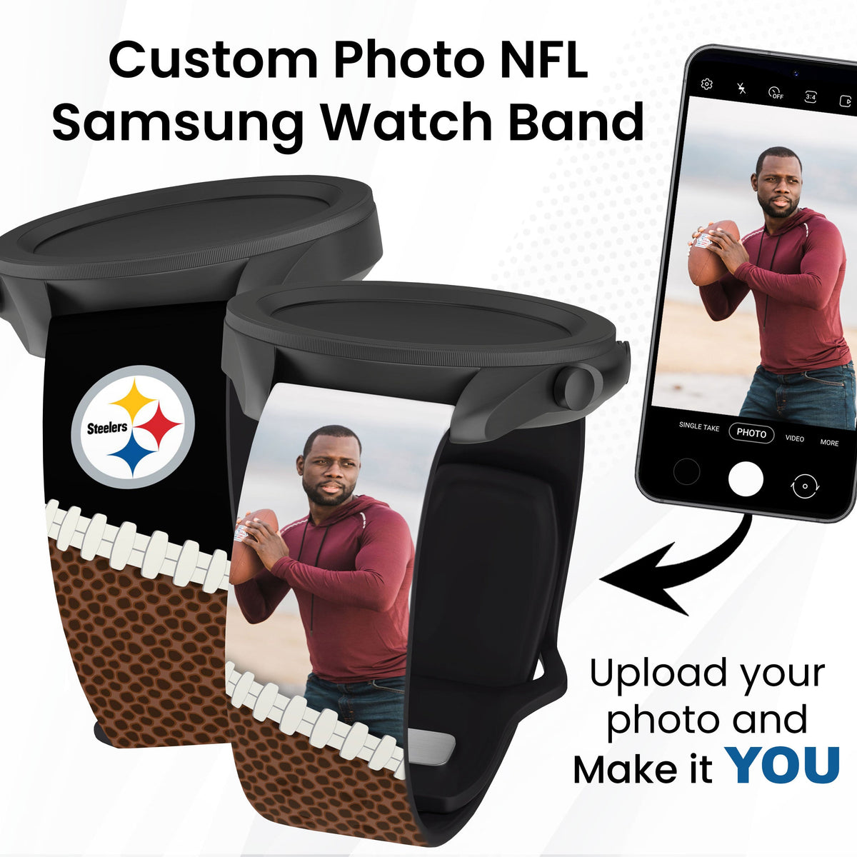 Pittsburgh Steelers Custom Photo HD Samsung Galaxy Watch Band