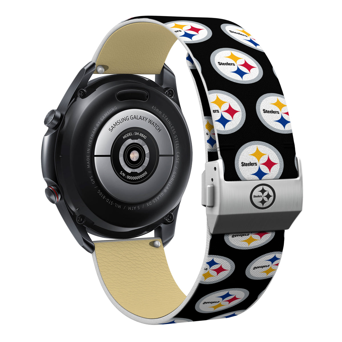 Pittsburgh Steelers Full Print Quick Change Watch Band With Engraved Buckle - AffinityBands