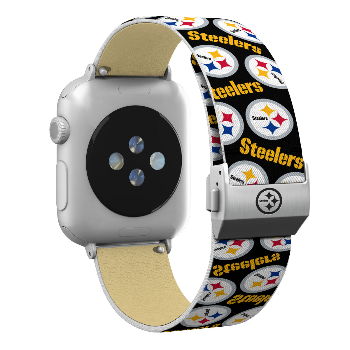 Pittsburgh Steelers Full Print Watch Band With Engraved Buckle - AffinityBands