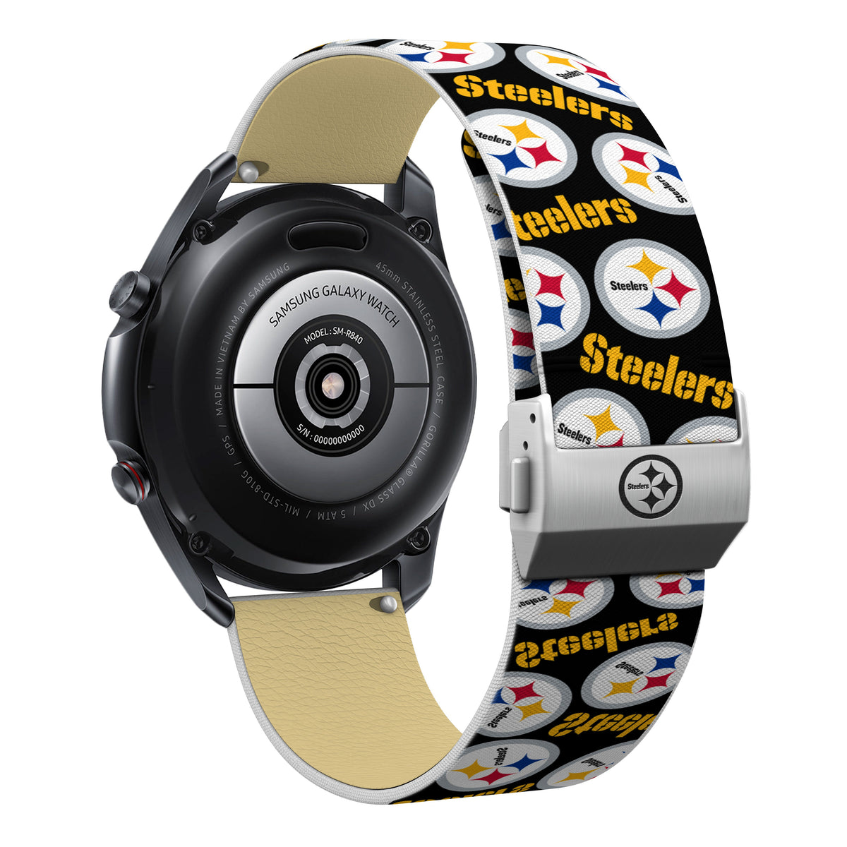 Pittsburgh Steelers Full Print Quick Change Watch Band With Engraved Buckle - AffinityBands