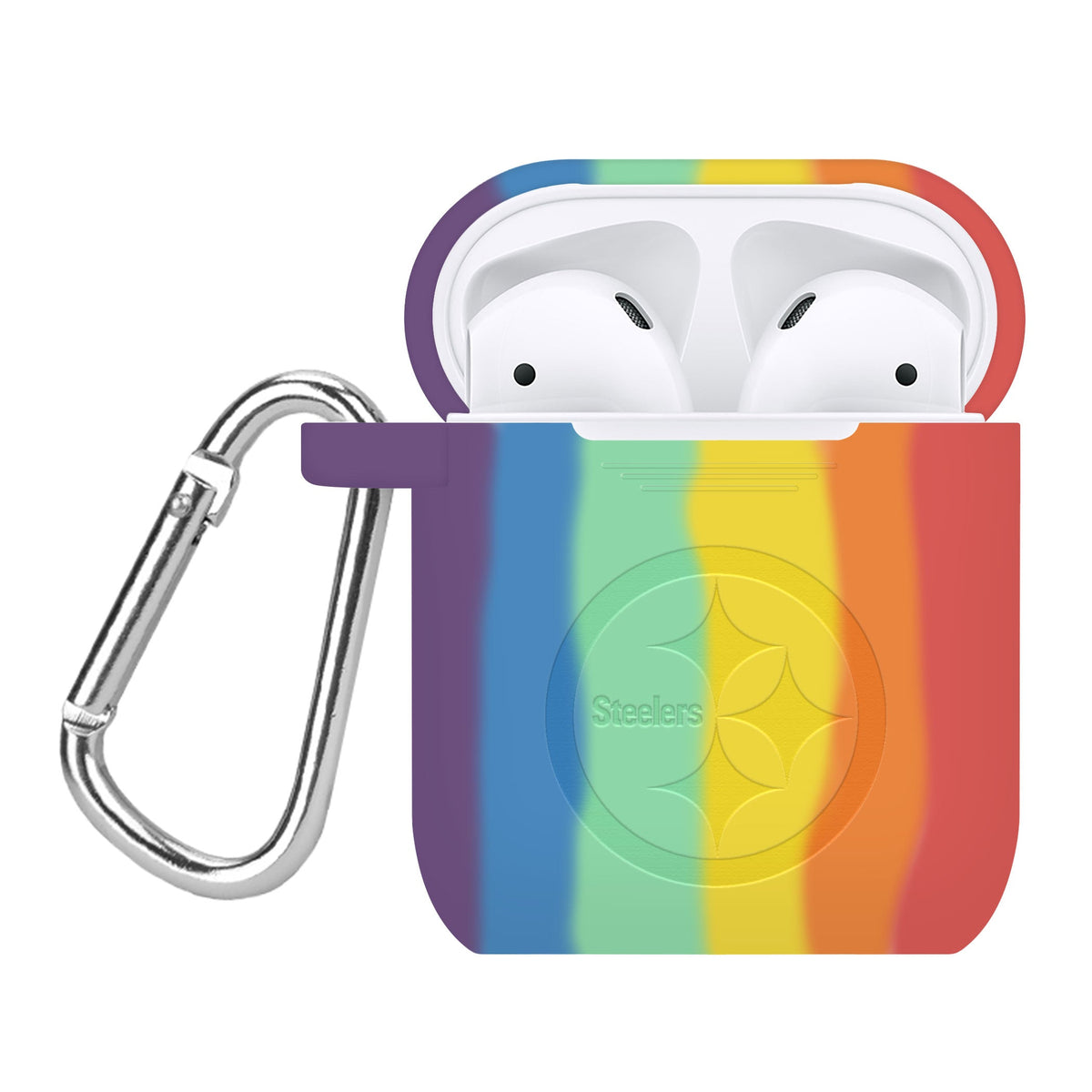 Game Time Pittsburgh Steelers Engraved Silicone AirPods Case Cover