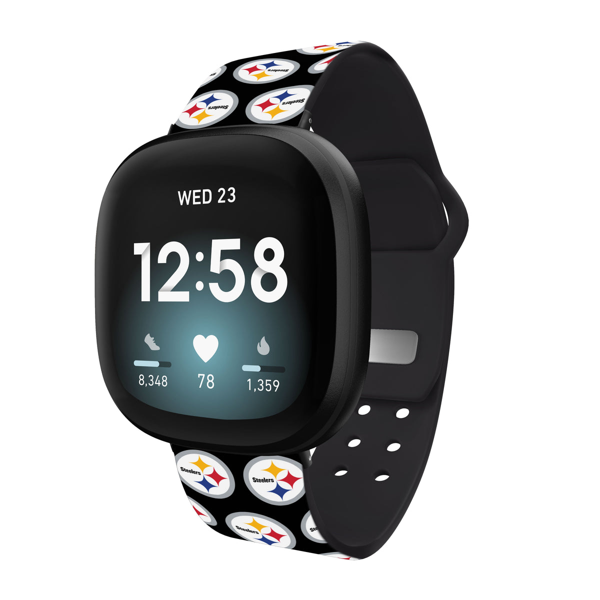 Pittsburgh Steelers HD Fitbit Versa 3 and Sense Watch Band