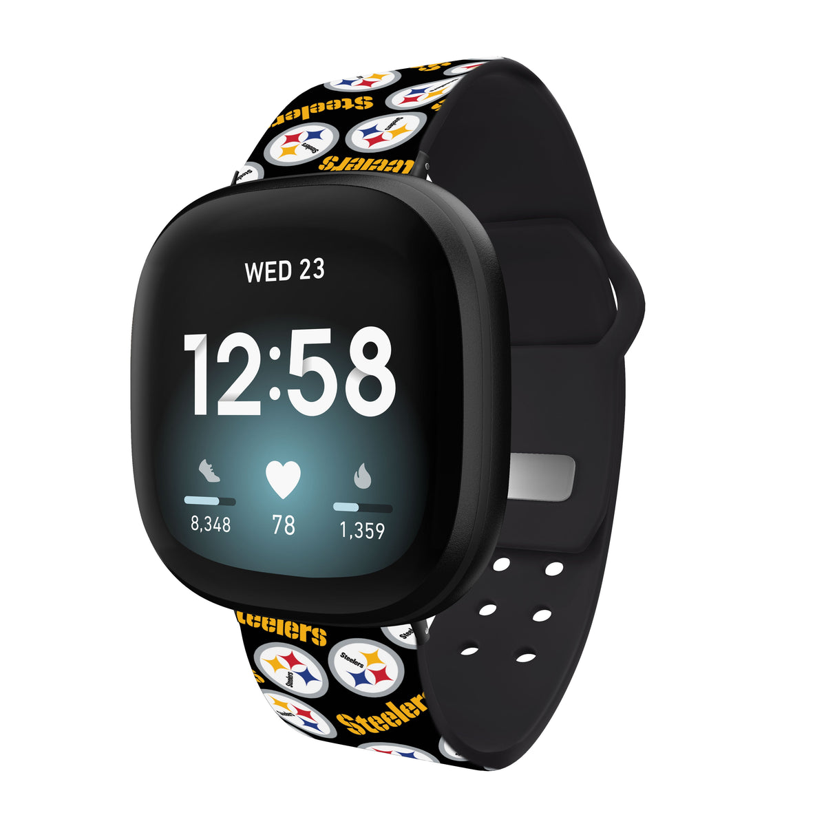 Pittsburgh Steelers HD Fitbit Versa 3 and Sense Watch Band