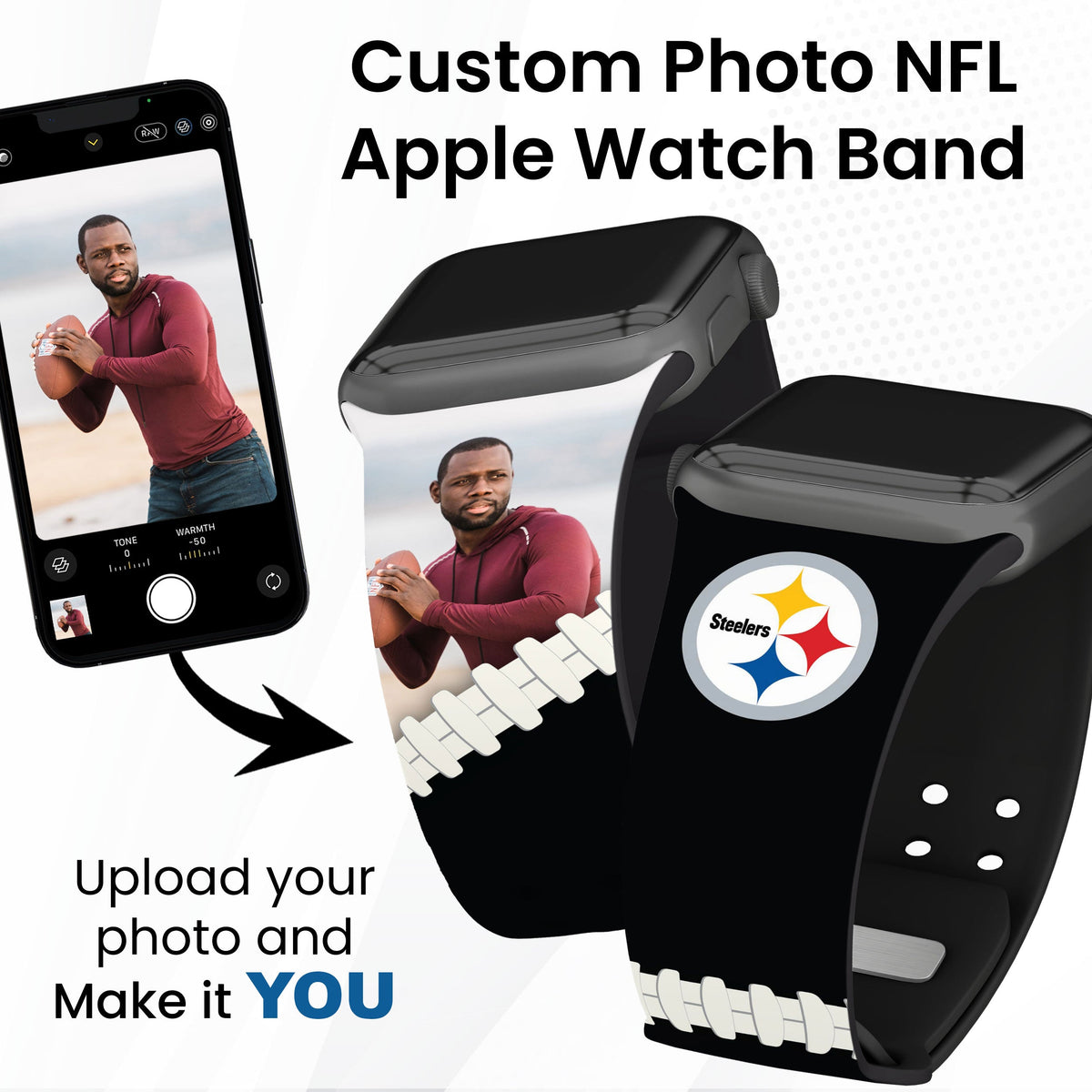 Pittsburgh Steelers Custom Photo HD Apple Watch Band
