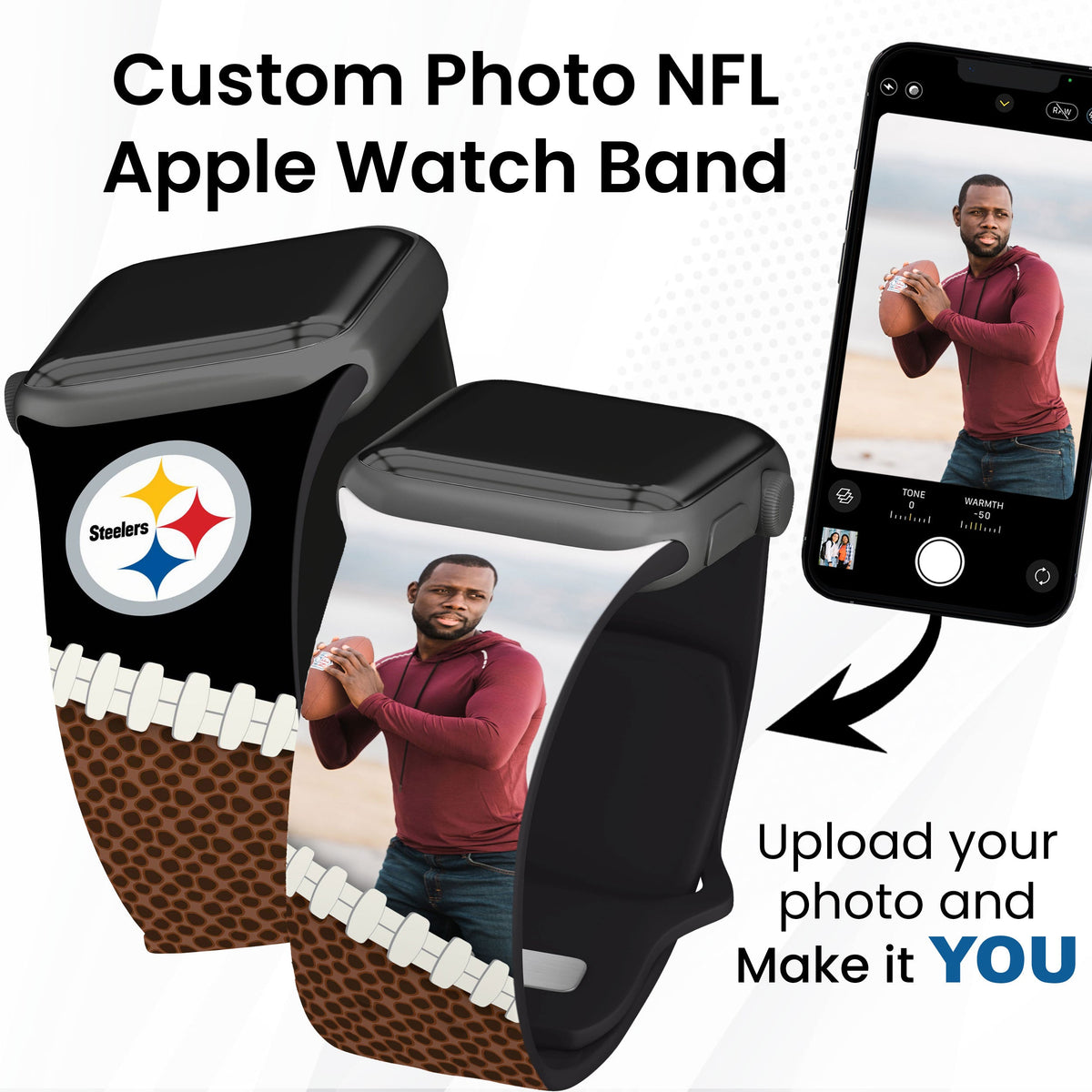 Pittsburgh Steelers Custom Photo HD Apple Watch Band