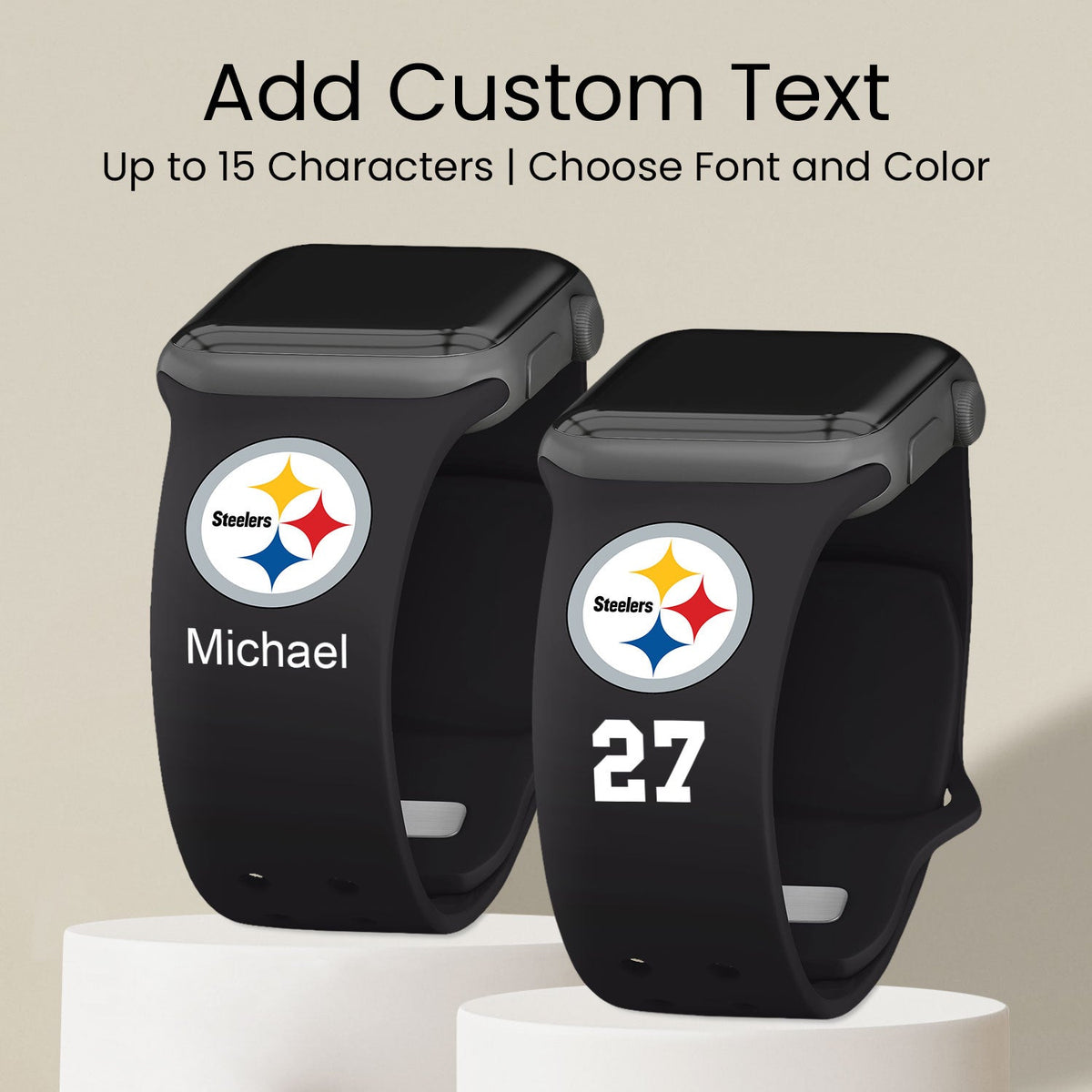 Pittsburgh Steelers Custom Name HD Apple Watch Band
