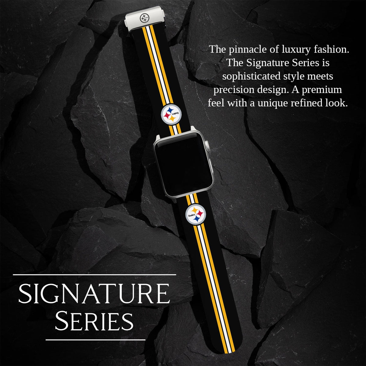 Game Time Pittsburgh Steelers Signature Series Apple Watch Band With Engraved Buckle