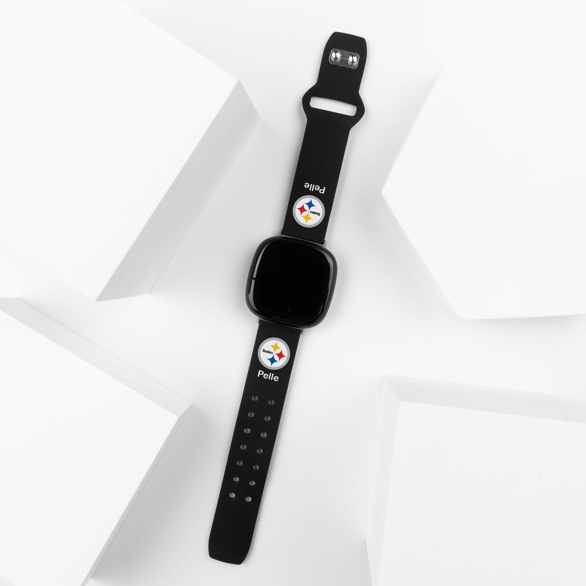 GAME TIME Pittsburgh Steelers Custom Name HD FitBit Versa 3 &amp; Sense Watch Band