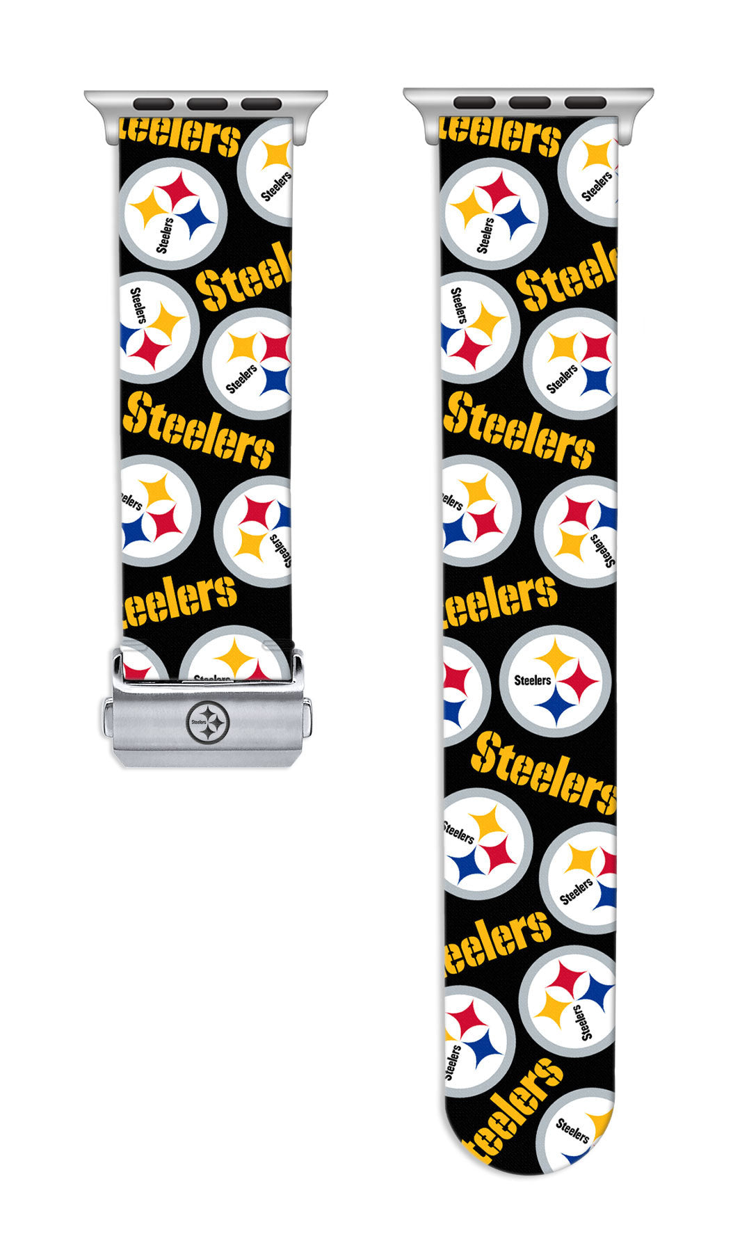 Pittsburgh Steelers Full Print Watch Band With Engraved Buckle - AffinityBands