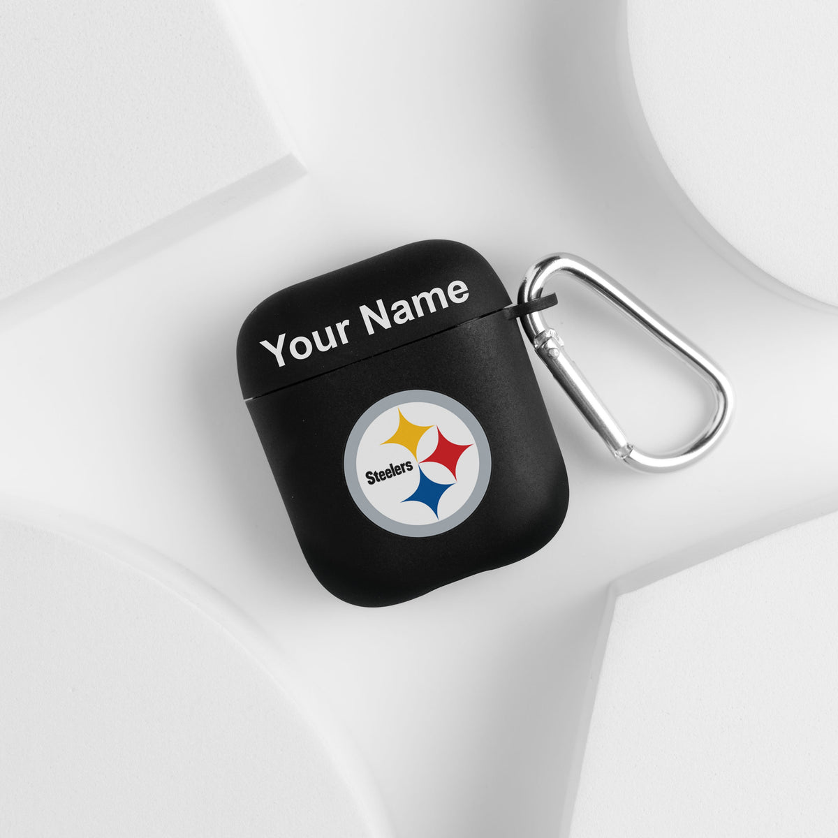 Pittsburgh Steelers Custom Name HD Apple AirPods Gen 1 &amp; 2 Case Cover (Black)