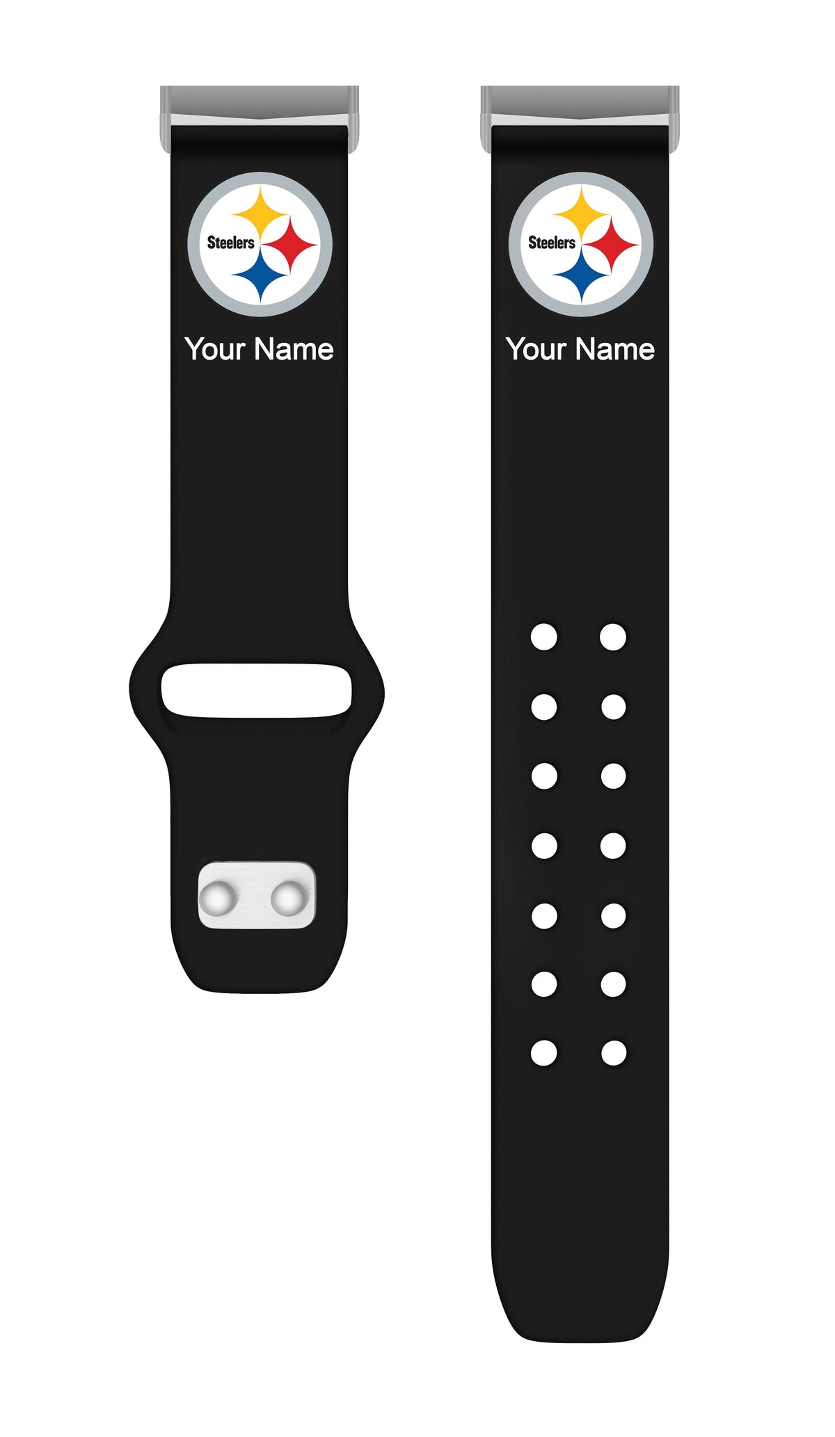 GAME TIME Pittsburgh Steelers Custom Name HD FitBit Versa 3 &amp; Sense Watch Band