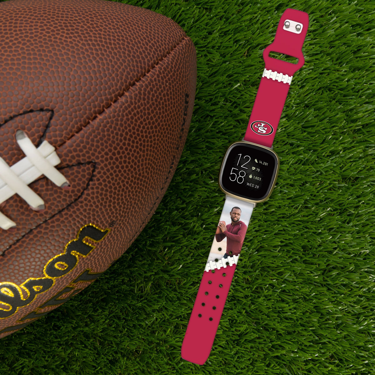 San Francisco 49Ers Custom Photo HD Fitbit Versa 3 &amp; Sense 1 Watch Band
