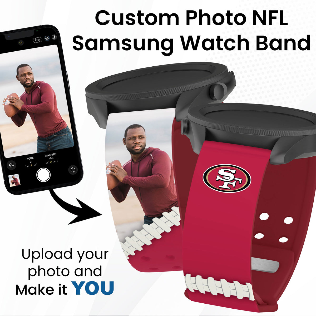San Francisco 49Ers Custom Photo HD Samsung Galaxy Watch Band