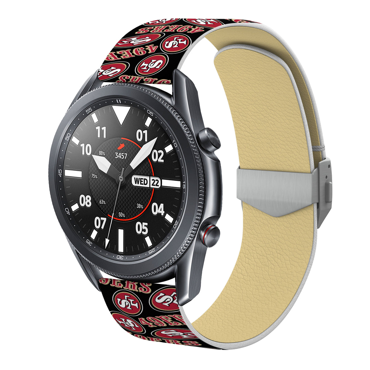 San Francisco 49ers Full Print Quick Change Watch Band With Engraved Buckle - AffinityBands
