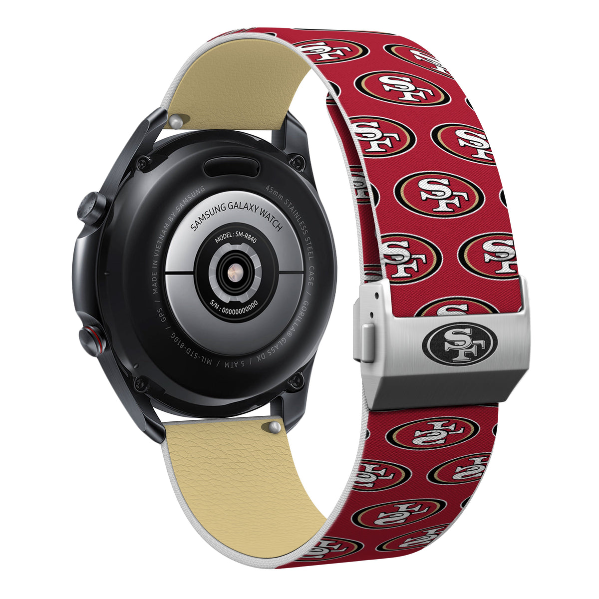 San Francisco 49ers Full Print Quick Change Watch Band With Engraved Buckle - AffinityBands