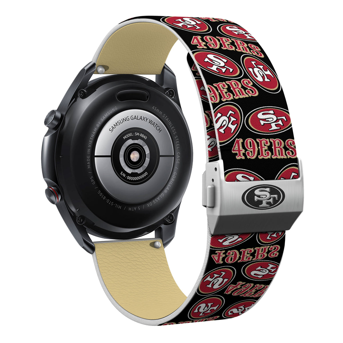 San Francisco 49ers Full Print Quick Change Watch Band With Engraved Buckle - AffinityBands
