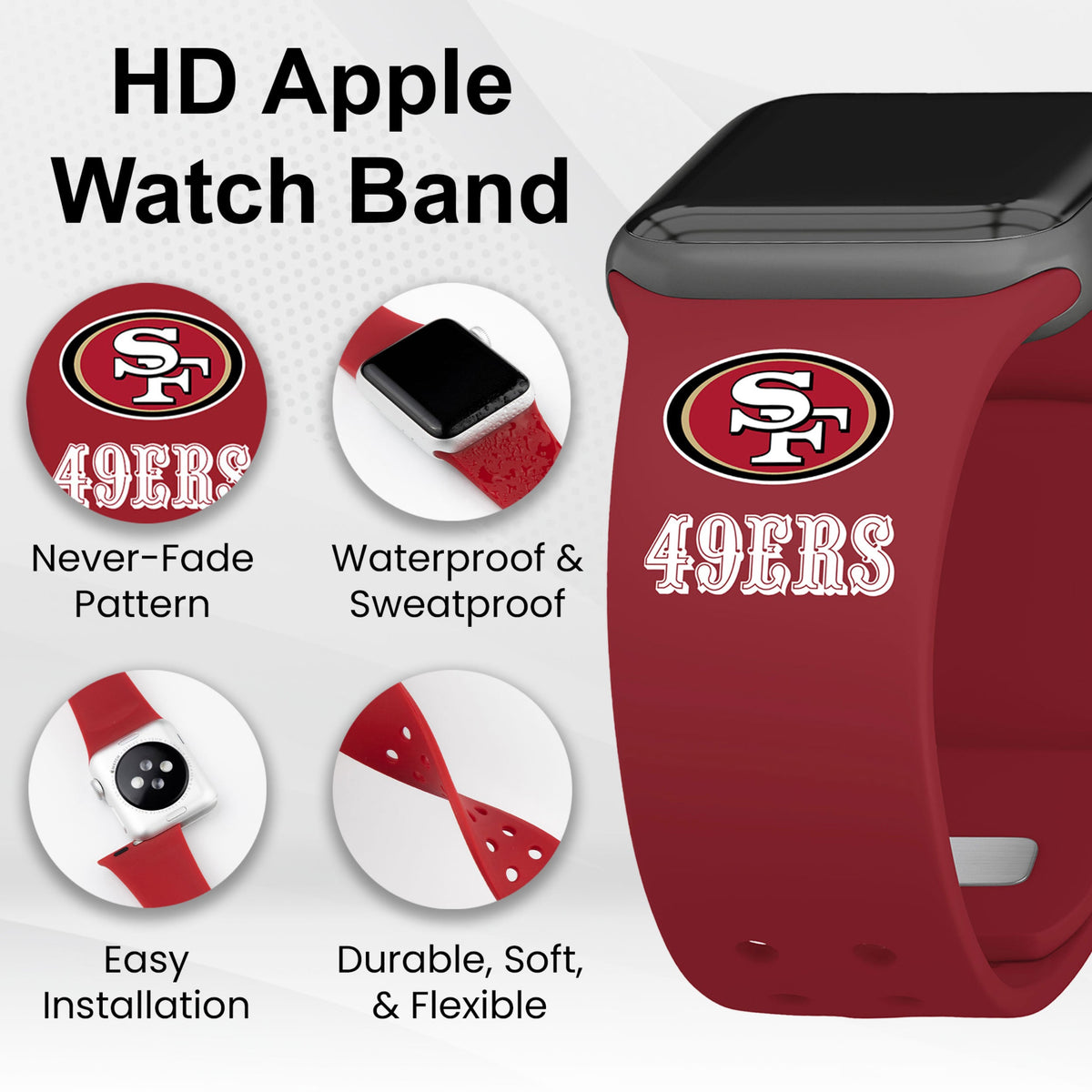 GAME TIME San Francisco 49ers HD Elite Edition Apple Watch Band