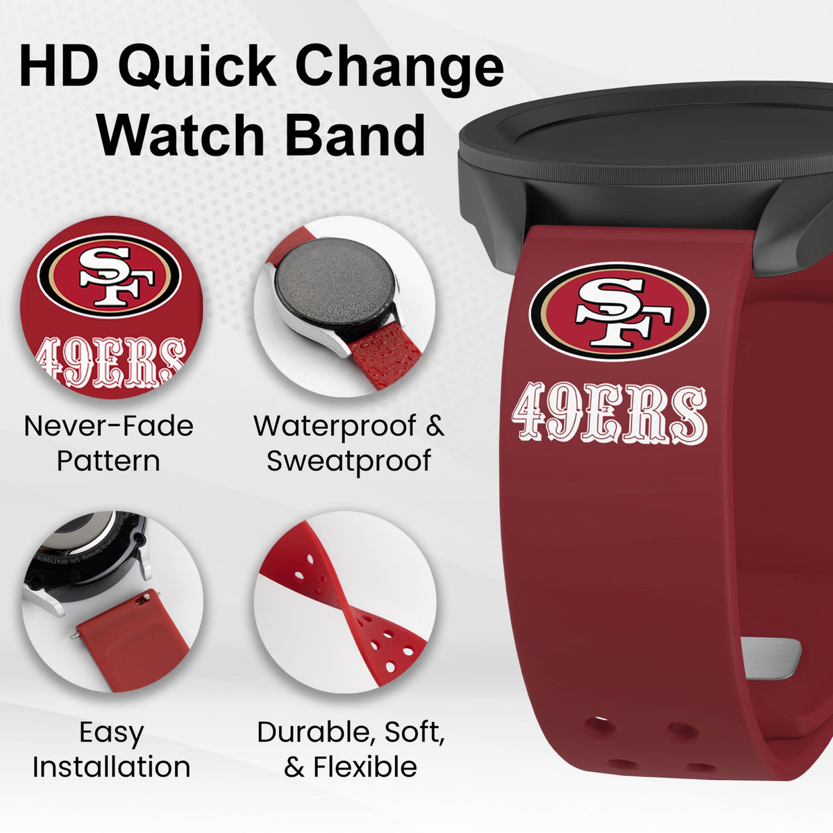 GAME TIME San Francisco 49ers HD Elite Edition Samsung Galaxy Watch Band