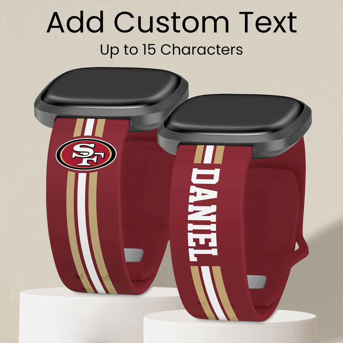 San Francisco 49ers Custom Name HD Fitbit Versa 3 and Sense 1 Watch Band