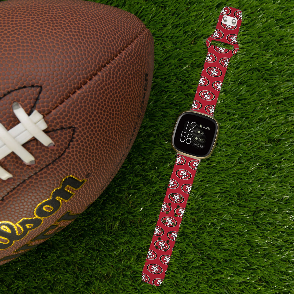 San Francisco 49Ers HD Fitbit Versa 3 and Sense 1 Watch Band